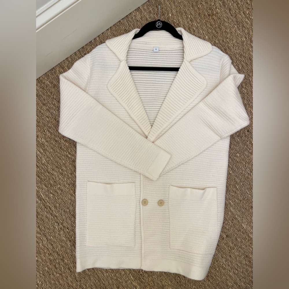 Oversized Ivory Cardigan Coat